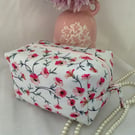 Boxy Cosmetic Bag, Square Zipped Purse, Travel Pouch, Make up Bag