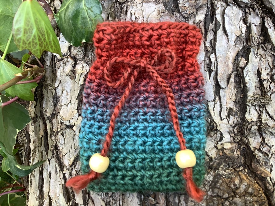 Small Crocheted Bag Pouch for Crystals Dice Run... - Folksy
