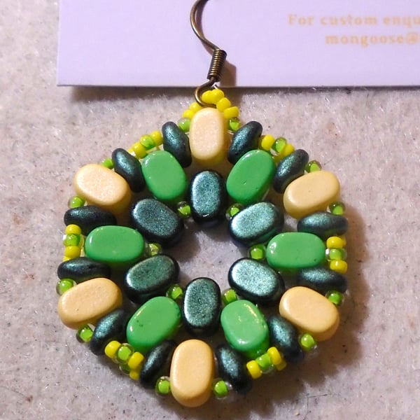 Hexagonal bead earrings (customisable)