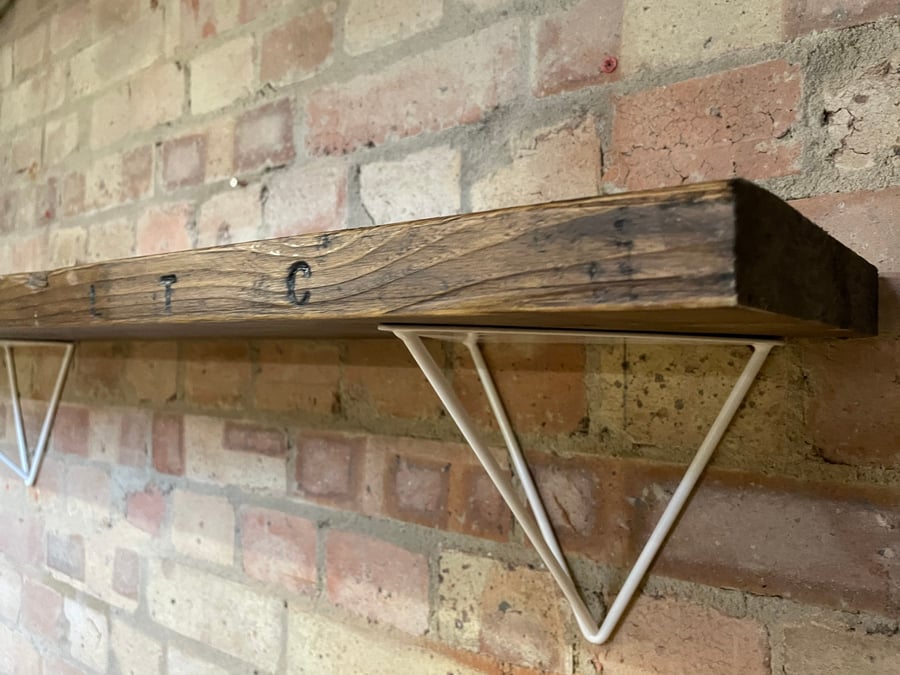 Reclaimed Scaffold Board Shelves (with prism brackets) - up to 200cm