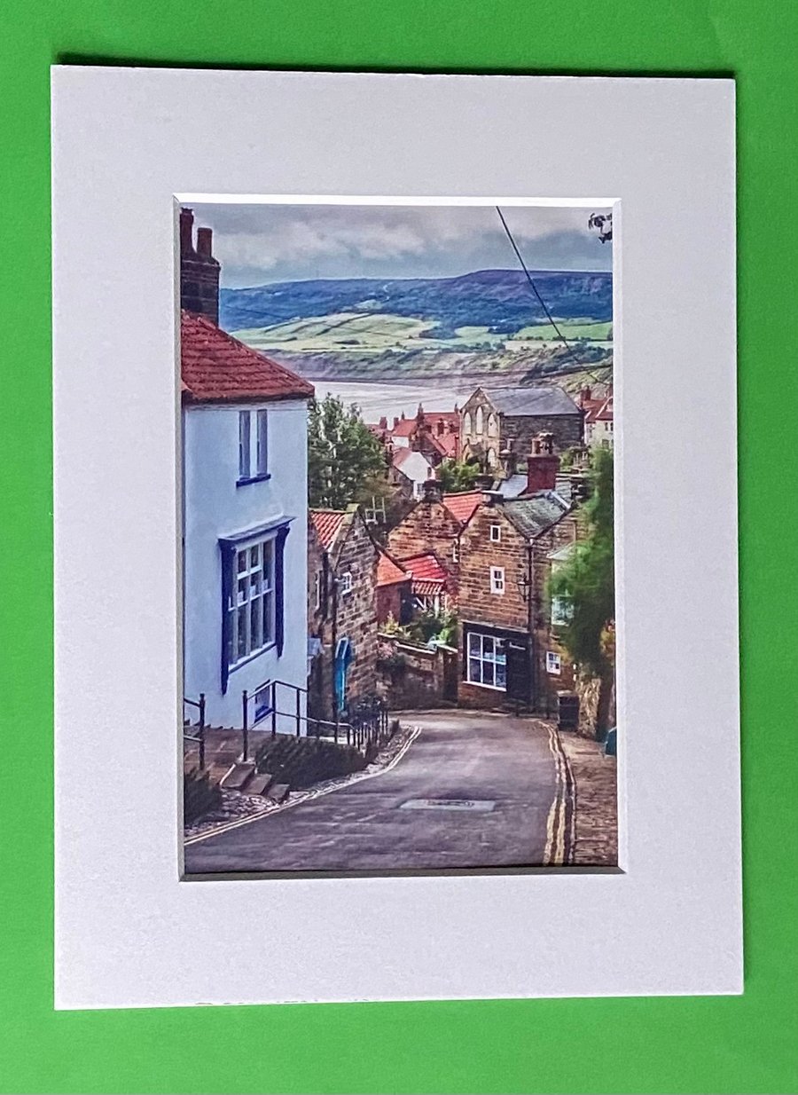 Robin Hoods Bay North Yorkshire - Photograph with White Mount and Backing Board