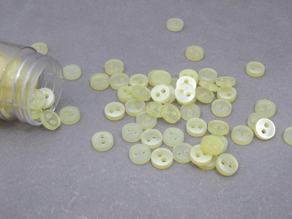 50 Tiny Bright Yellow Buttons