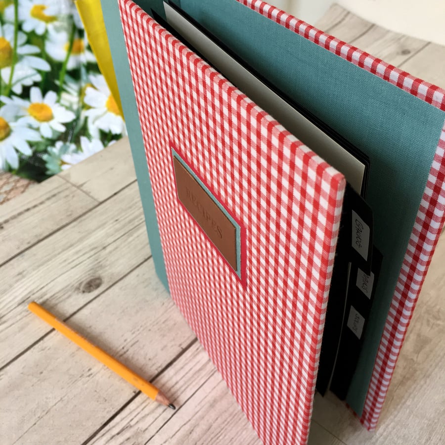 Personalised A4 Red Gingham Recipe Binder