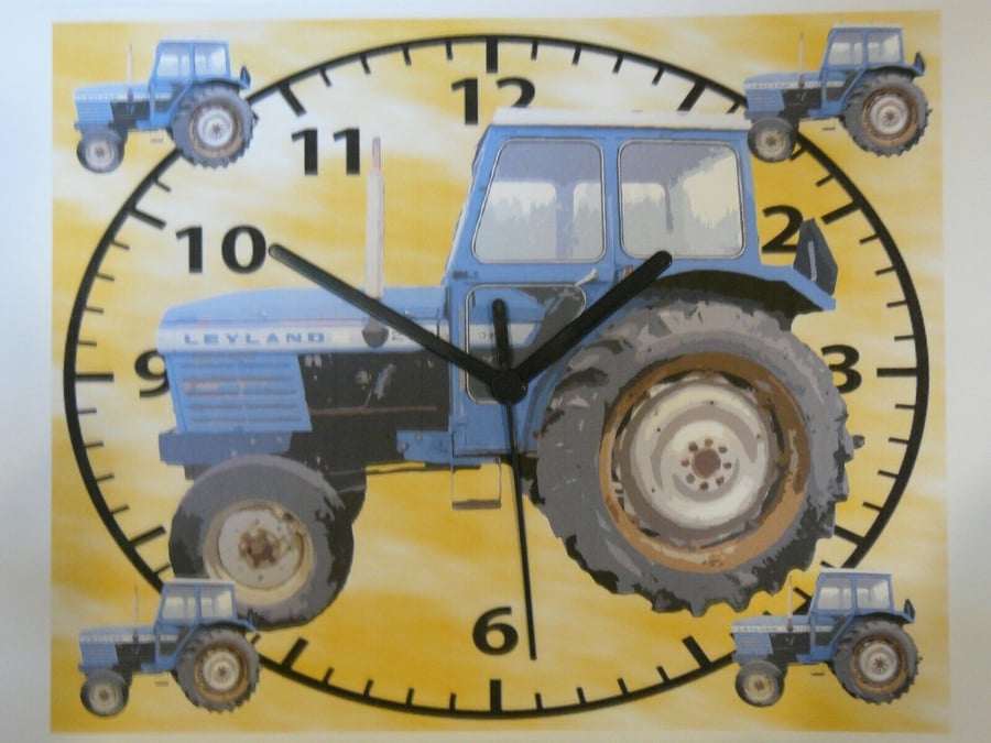blue tractor 272 wall hanging clock vintage tractor leyland 