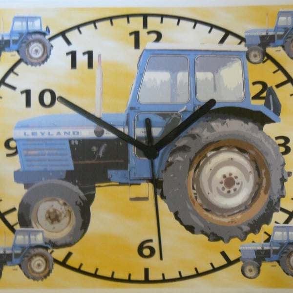 blue tractor 272 wall hanging clock vintage tractor leyland 