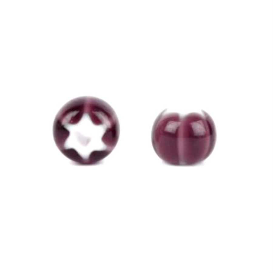 Preciosa Pressed Cornelian Star Purple Beads 6mm