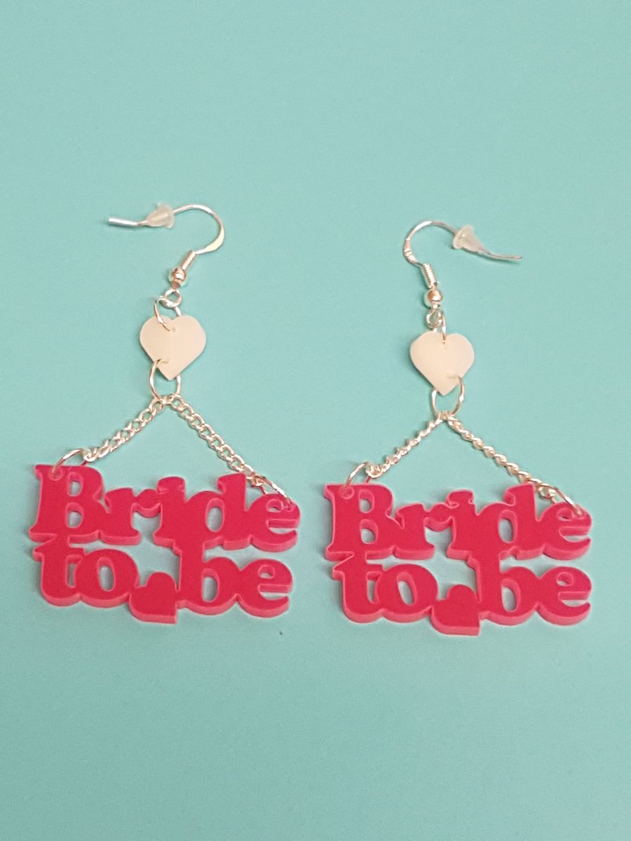 Bride to Be Hen Party Earrings - Acrylic