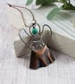 Angel Hanging Decoration. Copper with Turquoise Gemstone