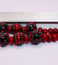 Handmade red and black lamp work glass beads - Image 5