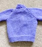 Lilac baby cardigan hand knitted lacy pattern newborn  - Image 2