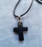 Hand Crafted Black Cross Corded Necklace
