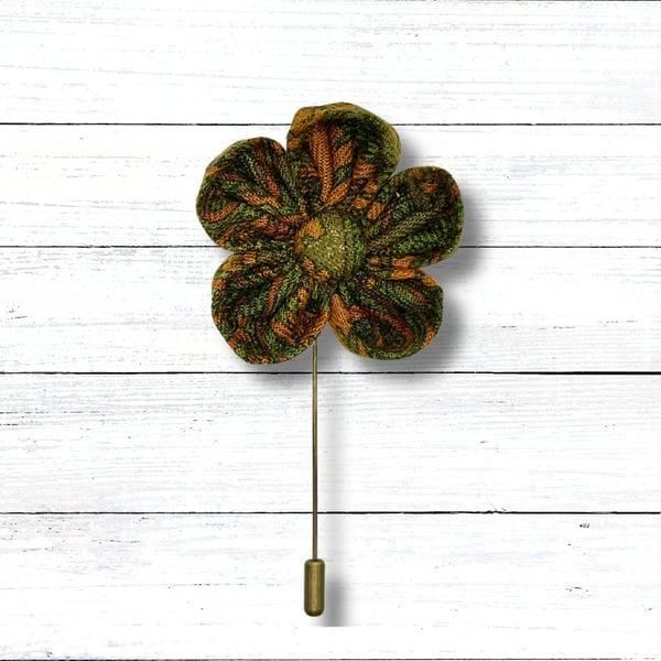 Flower Lapel Pin, Green Lapel Flower, Perfectly Imperfect, Wedding Buttonhole