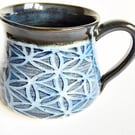Mug - Hand Thrown Stoneware Ceramic Blue Glazed Mug 