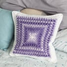 Purple tones crochet cushion