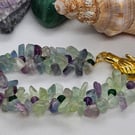 Flourite Gemstone and Czech Crystals Bracelet