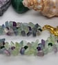 Flourite Gemstone and Czech Crystals Bracelet