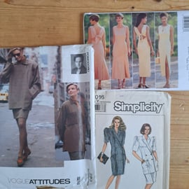 Three vintage sewing patterns