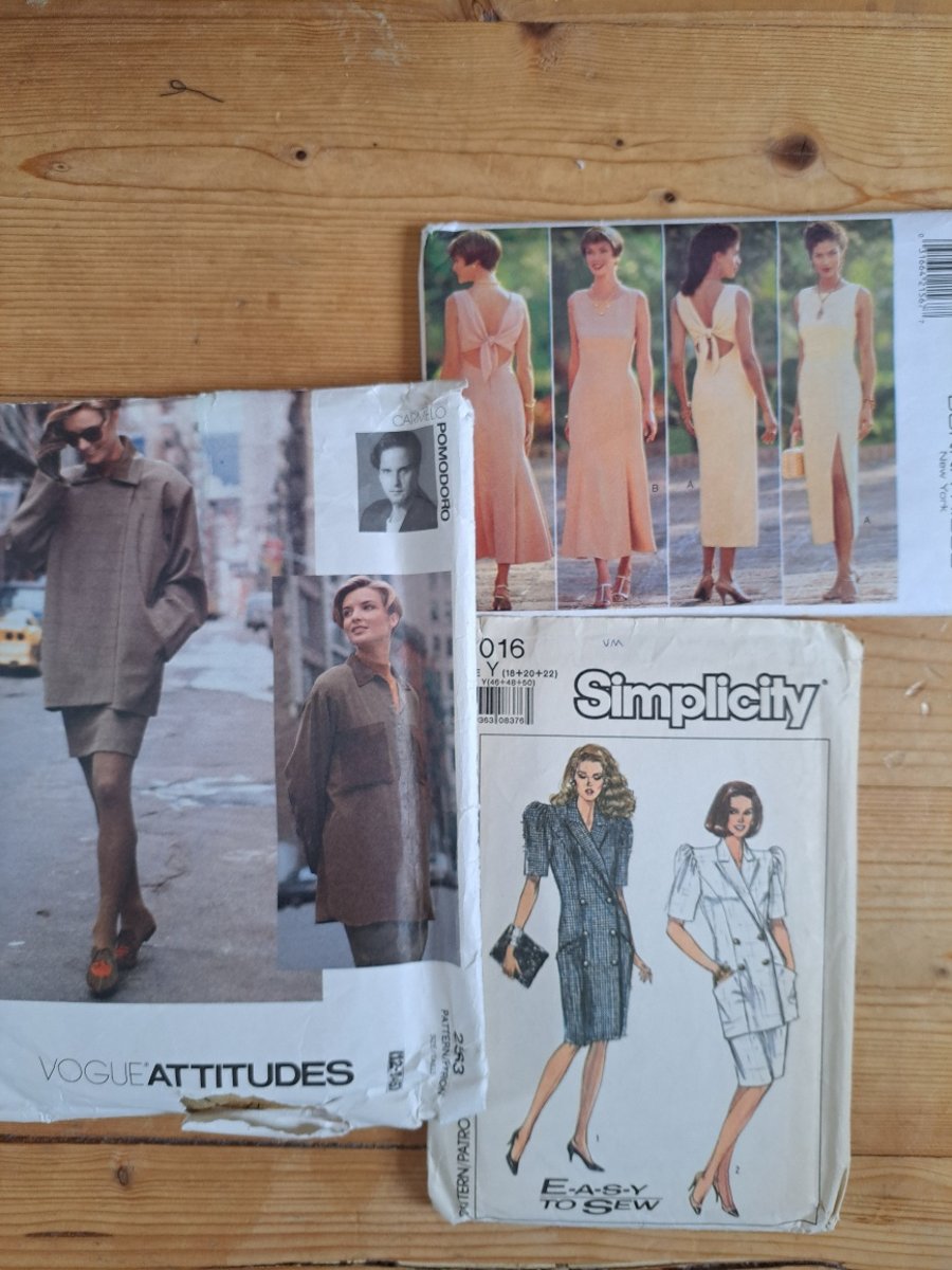 Three vintage sewing patterns
