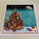 3D Decoupaged Christmas Card, Tree of Teddies