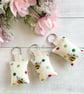 Bees and Polka Dots Handmade Fabric Key Rings made with Emma Bridgewater Fabric  - Image 2