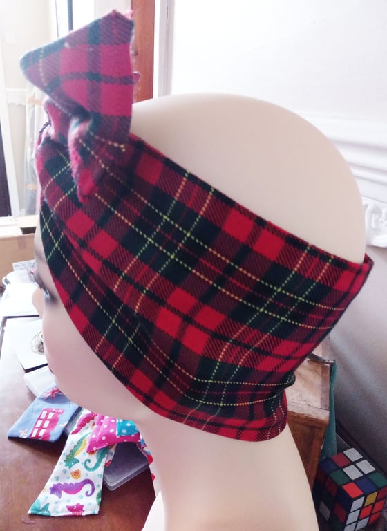 1950s Retro Rockabilly Headscarf  Bandana Handmade Highland Tartan