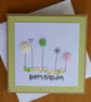 Birthday Card - Flowers, Hearts and Sequins - Kraft - Lemon, Pink and Green - Image 10
