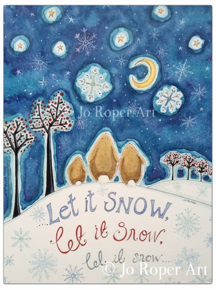 Let it snow Christmas Card by Jo Roper