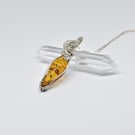 Amber and Silver Perfectly Imperfect Pendant
