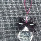 Handmade Crystal Suncatcher Christmas Angel Christmas Decoration Gift - purple