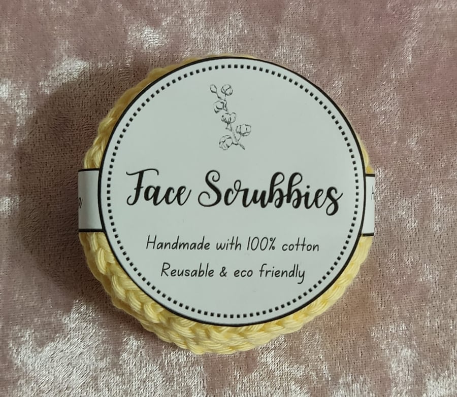 !00% Cotton Face Scrubbies pack of 5 