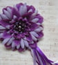 Purple & Lilac Regency Daisy Flower & Ribbons Fascinator Hair Clip  - Image 2