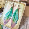 Large Pastel Coloured Sterling Silver Fairy Wing Earrings Style 2