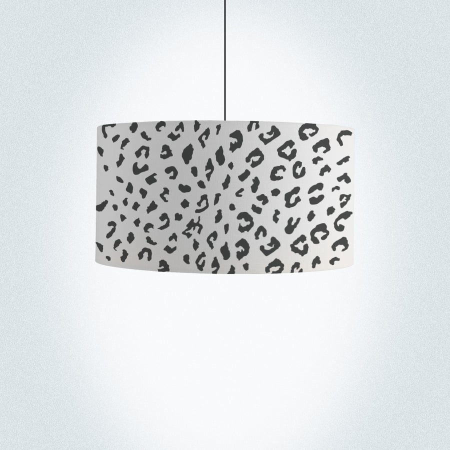 Leopard print Drum Lampshade, Diameter 45cm (18"), Ceiling or floor lamp
