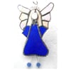 Angel Star Suncatcher Stained Glass Blue Handmade 020