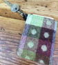 Card holder & key clip, travel, oyster card, earphone tidy - Spotted tweed wool