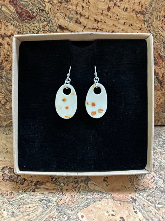Handmade Earrings, Ceramic, Unique, Sterling Silver, Eco Friendly Gifts.