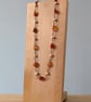 Carnelian and pearl copper wire necklace, June and July birthstone, Cancer sign - Image 3