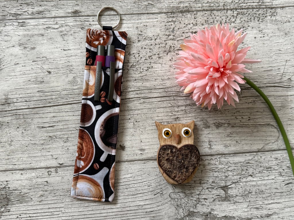 Coffee Cup Print Lanyard Pen Holder – Teacher Pen Holder – Nurse Pen Holder 