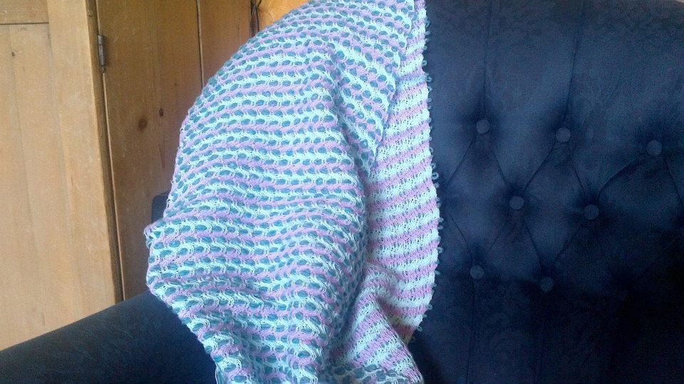 ‘Sea Breeze’ Soft Cotton and Wool Knit-Woven Scarf