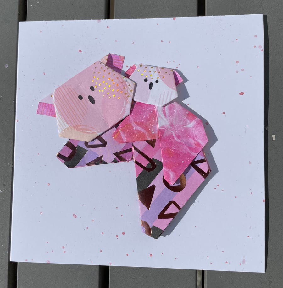 New baby origami koala card