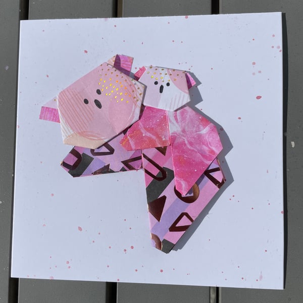 New baby origami koala card