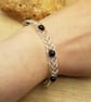 Celtic weave Black tourmaline cuff bracelet. October birthstone. - Image 2