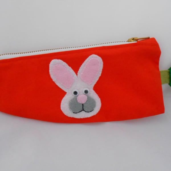 Rabbit - Pencil Case - Carrot shaped lined Penc... - Folksy