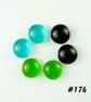 3 pairs of art glass 1cm cabochons for jewellery making, crafting (174)