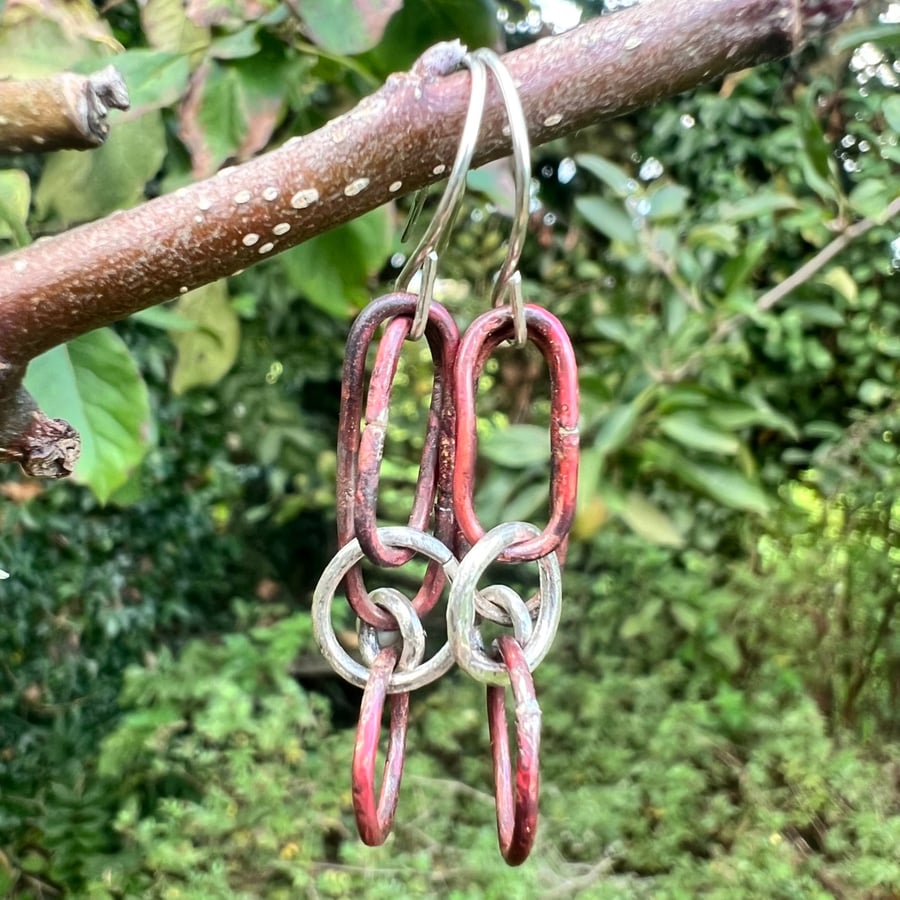 Copper and Silver Chunky Chain Bracelet 