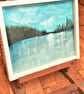 Frozen Lake Painting, Turquoise Winter Landscape, Ready Framed Acrylic Art - Image 6