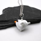 glass seagull pendant necklace - small