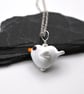 glass seagull pendant necklace - small