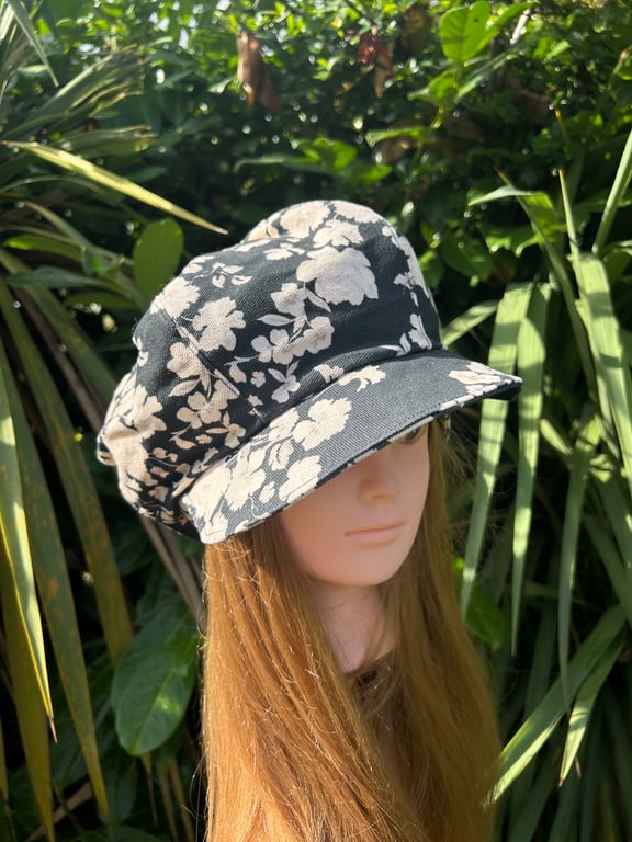 Upcycled Baker boy cap - women's 