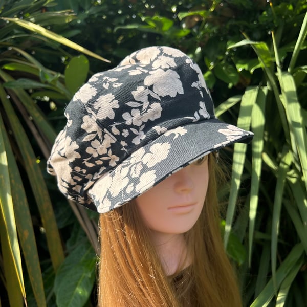 Upcycled Baker boy cap - women's 
